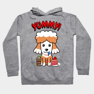 Cute brown dog is having coffee and cake Hoodie